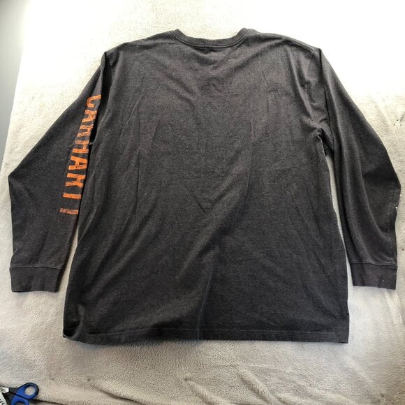 Carhartt Mens T-Shirt Size 3XL Gray Original Fit Long Sleeve Casual Pocket Tee - Picture 9 of 10